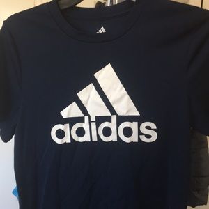 Adidas boys medium 10/12 athletic ss shirt navy